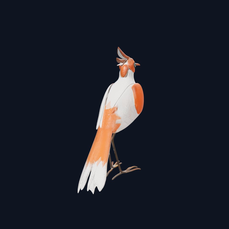 Stylized Bird Sculpture D Model Pack